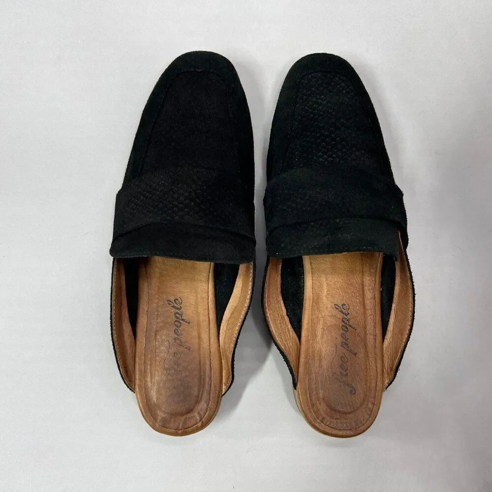 Free People At Ease Mules Women's Size 9.5 Black Slip‎ On Shoes